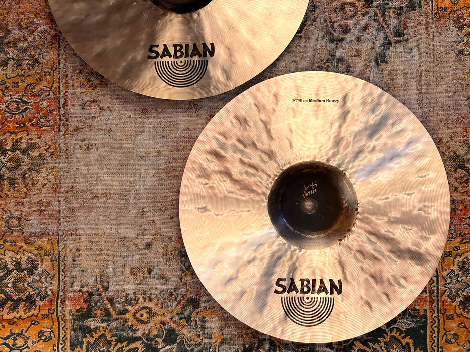 Rare Sabian ARTISAN 16” Traditional SYMPHONIC Cymbals Hihats 1674 1684 g ULTRA Crisp Dark Tone