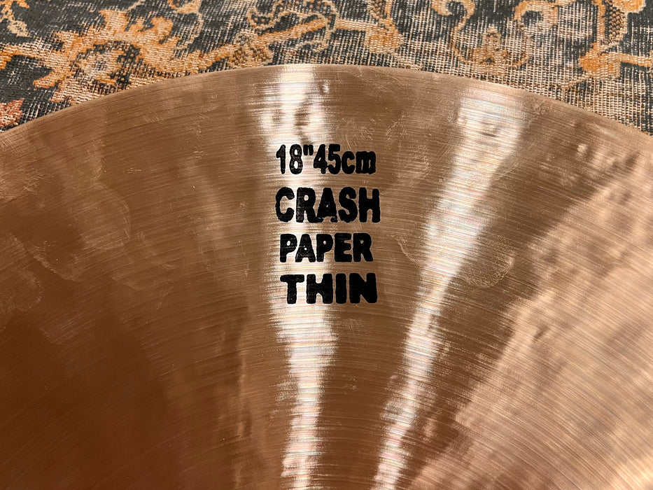 Wide Lathe ULTRA Paperthin Masterwork Prototype 18” Crash Ride ONLY 1184 g MINT