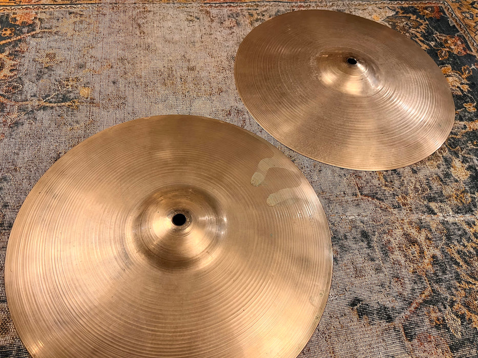 WHISPY 1950s Vintage Zildjian Hand Hammered ULTRA Paper Thin Hihats 13” 606 640 g AMAZING