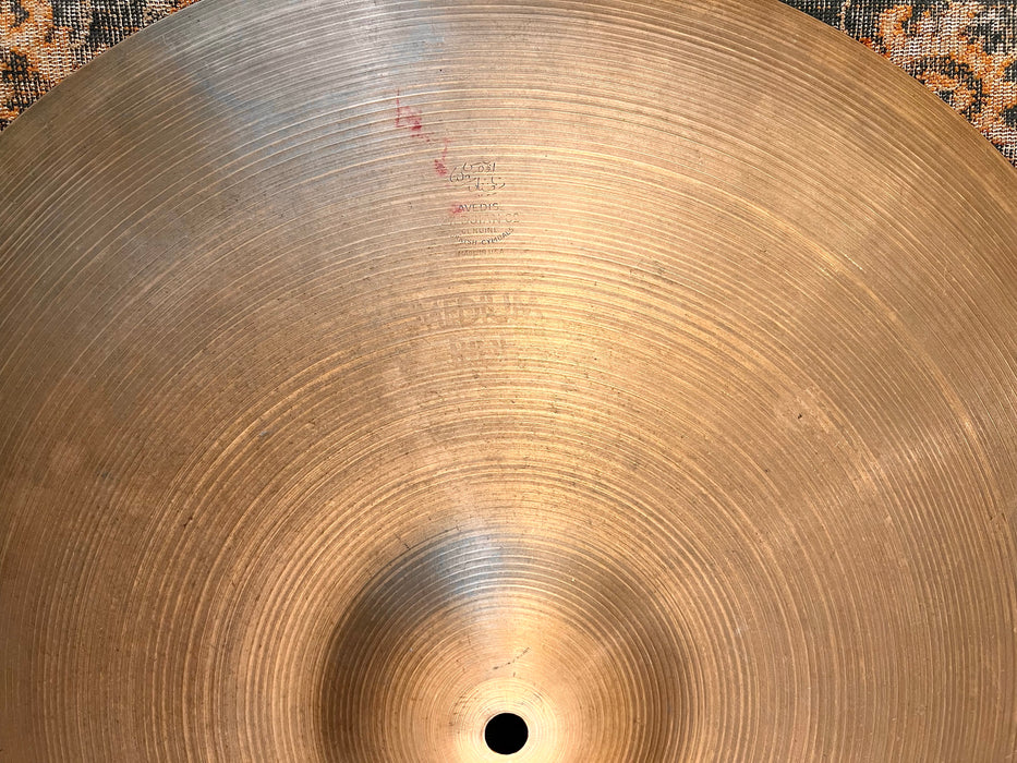 1960s Vintage Zildjian 20" Factory Stamped “MEDIUM RIDE” 2384 g Semi-Dark SMOOTH