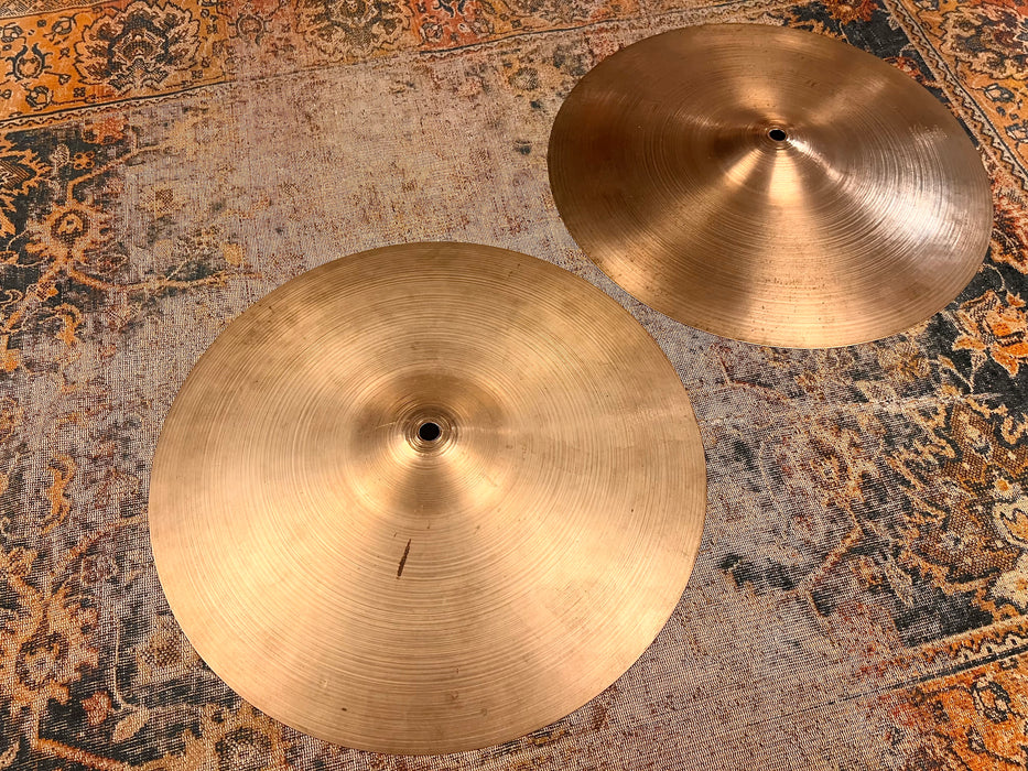 Vintage Zildjian 1960s Hihats ULTRA PAPER THIN 14” 697 747 g LIGHT WHISPY Famous Tone!!