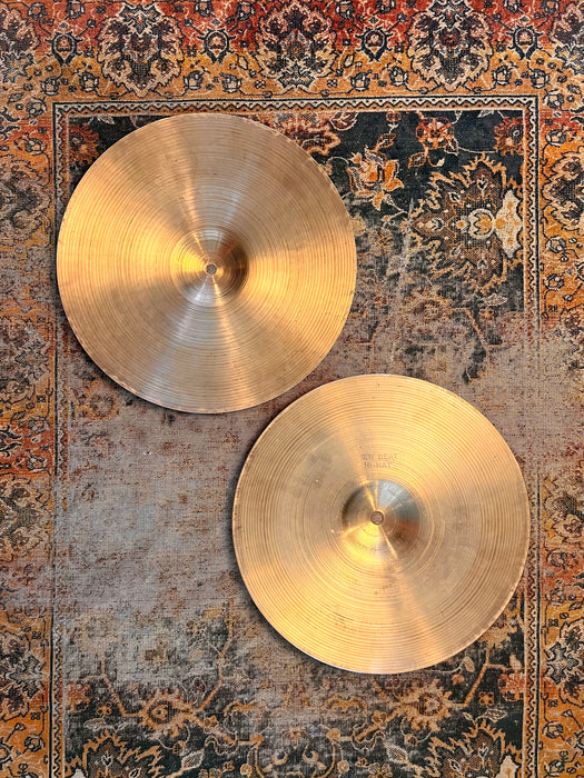 LIGHT 1960s Vintage Zildjian 14” EARLY New Beat Hihats 854 1312 g 60s FACTORY STAMPED