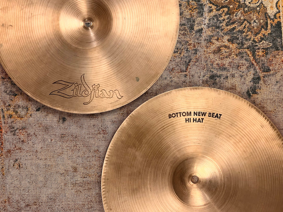 DRY CRISP Vintage 1970s Zildjian New Beat 14” HiHats 1060 1436 g ARTICULATE Sound Incredible!