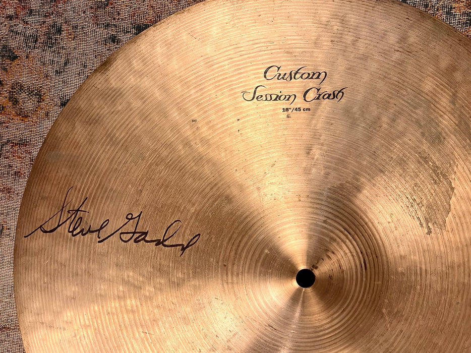 SIGNED By STEVE GADD Zildjian K Custom SESSION Crash 18” 1450 g Autographed