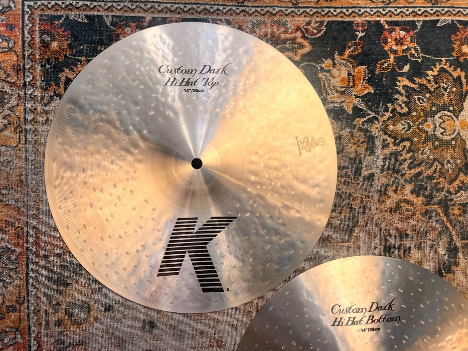 IMMACULATE Zildjian K CUSTOM DARK 14” Hihats 1014 1220 g  400 YR STAMP! Don’t pay $570!