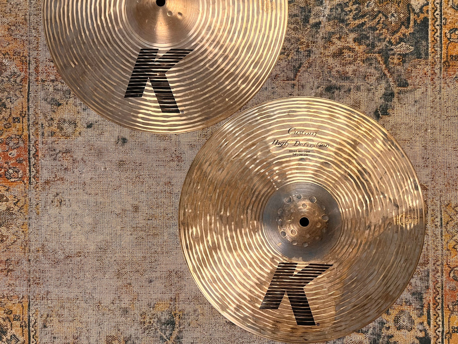 Zildjian K CUSTOM HIGH DEFINITION Hihats 14” 1033 1385 g IMMACULATE! DRY! Discontinued!