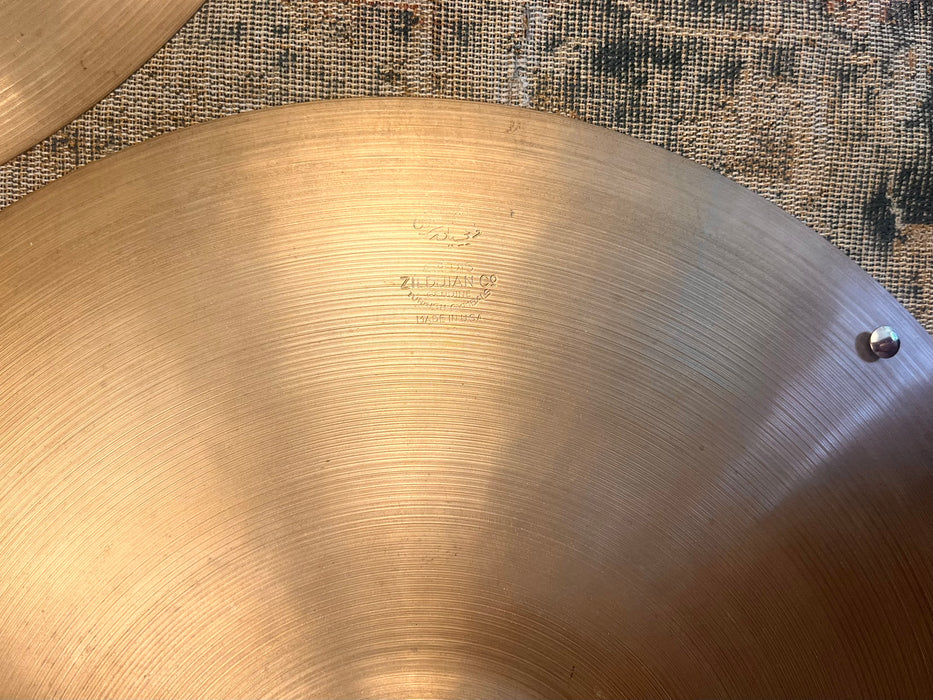 Ultra THIN RARE 1940s Vintage Zildjian Trans Stamp 14” Sizzle Hihats 562 728 g Golden Era