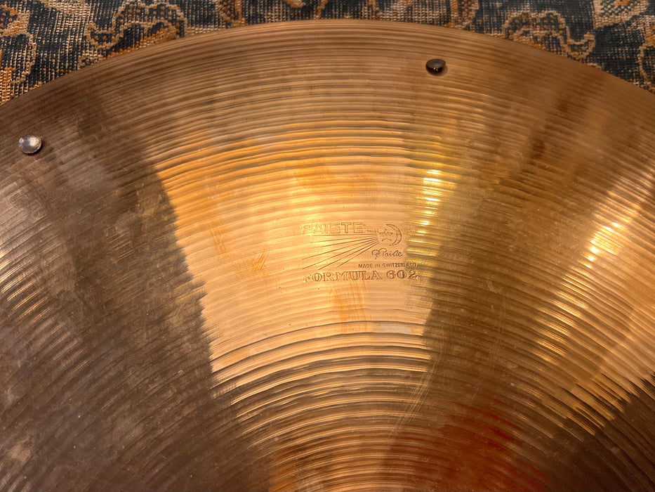 Rare ALL 8 RIVETS Vintage Paiste 602 BRILLIANT Sizzle Ride 20" 2276 g Great Definition w SHIMMER