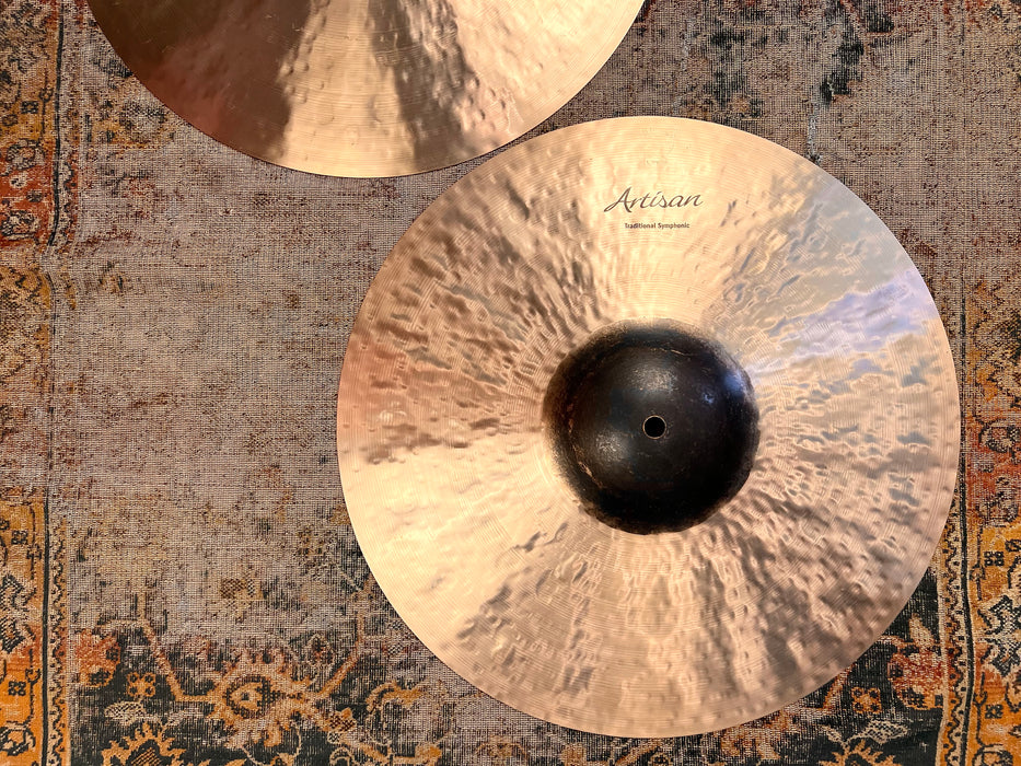 Rare Sabian ARTISAN 16” Traditional SYMPHONIC Cymbals Hihats 1674 1684 g ULTRA Crisp Dark Tone