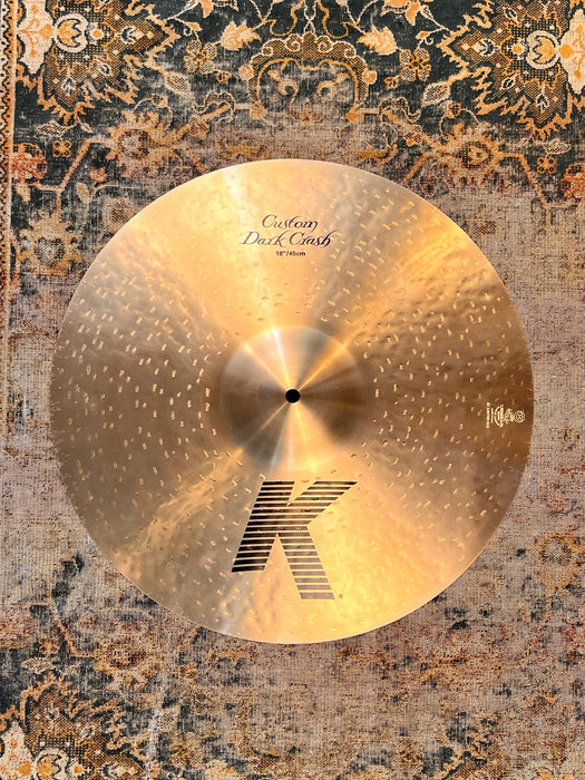 IMMACULATE Dark FULL Zildjian K Custom 18” Dark Crash ONLY 1318 g THIN! Sounds Incredible!