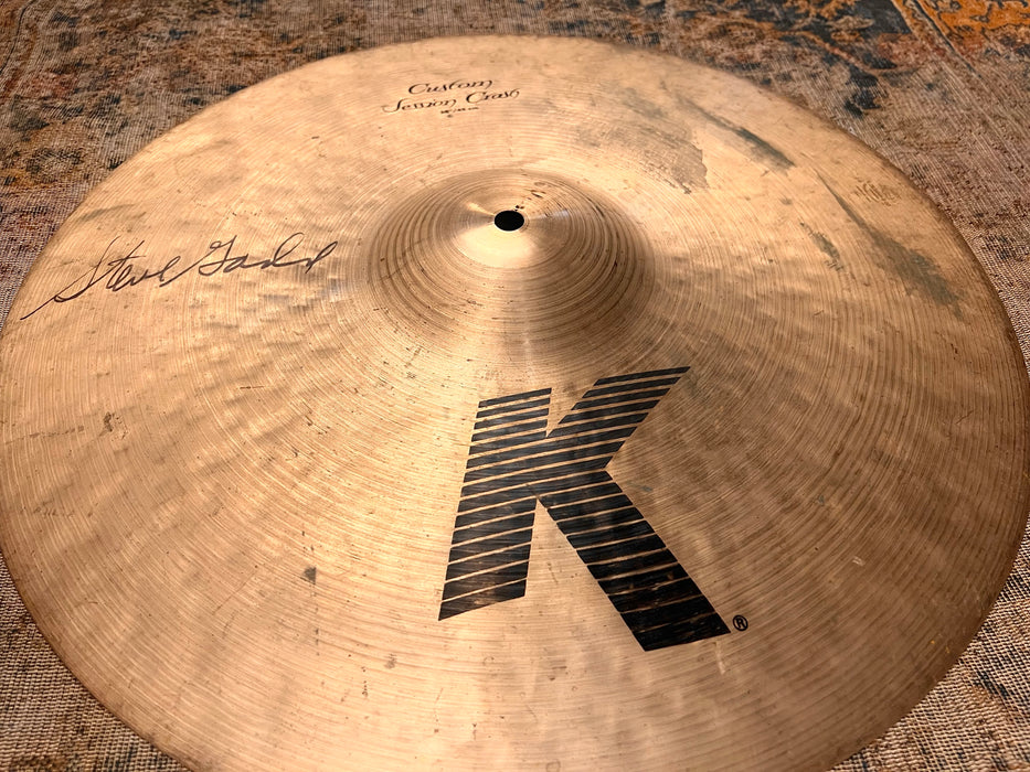 SIGNED By STEVE GADD Zildjian K Custom SESSION Crash 18” 1450 g Autographed