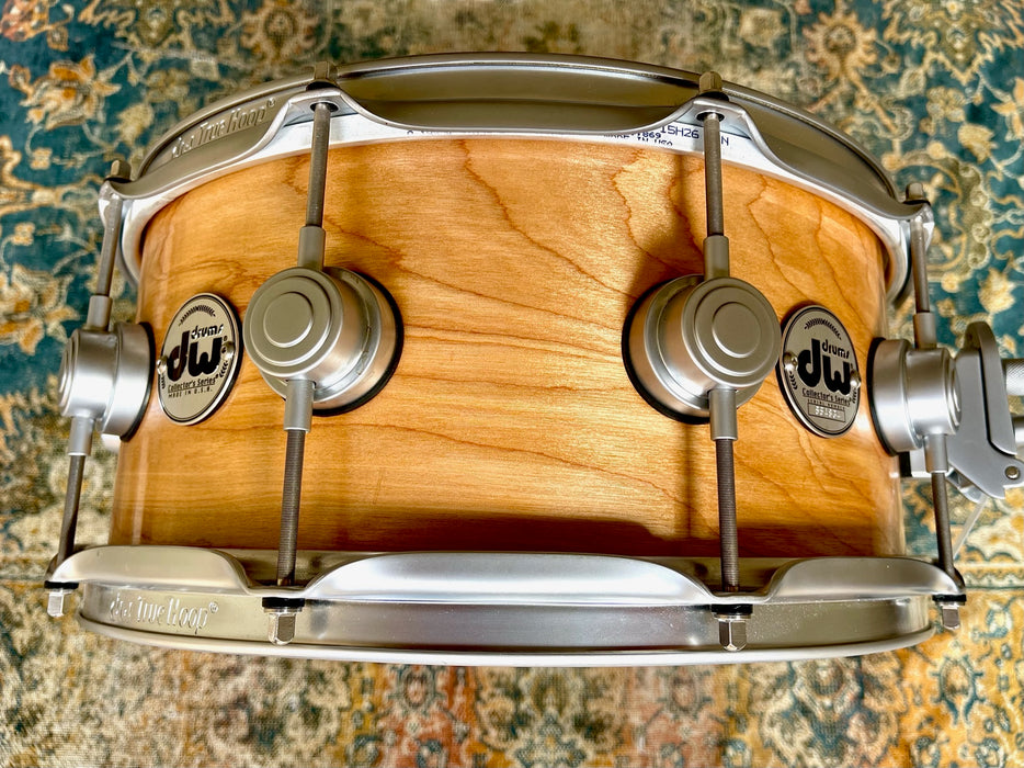 Unique DW COLLECTORS HVLT BIRCH 6.5” X 14” Snare with Satin Chrome MINT “E”